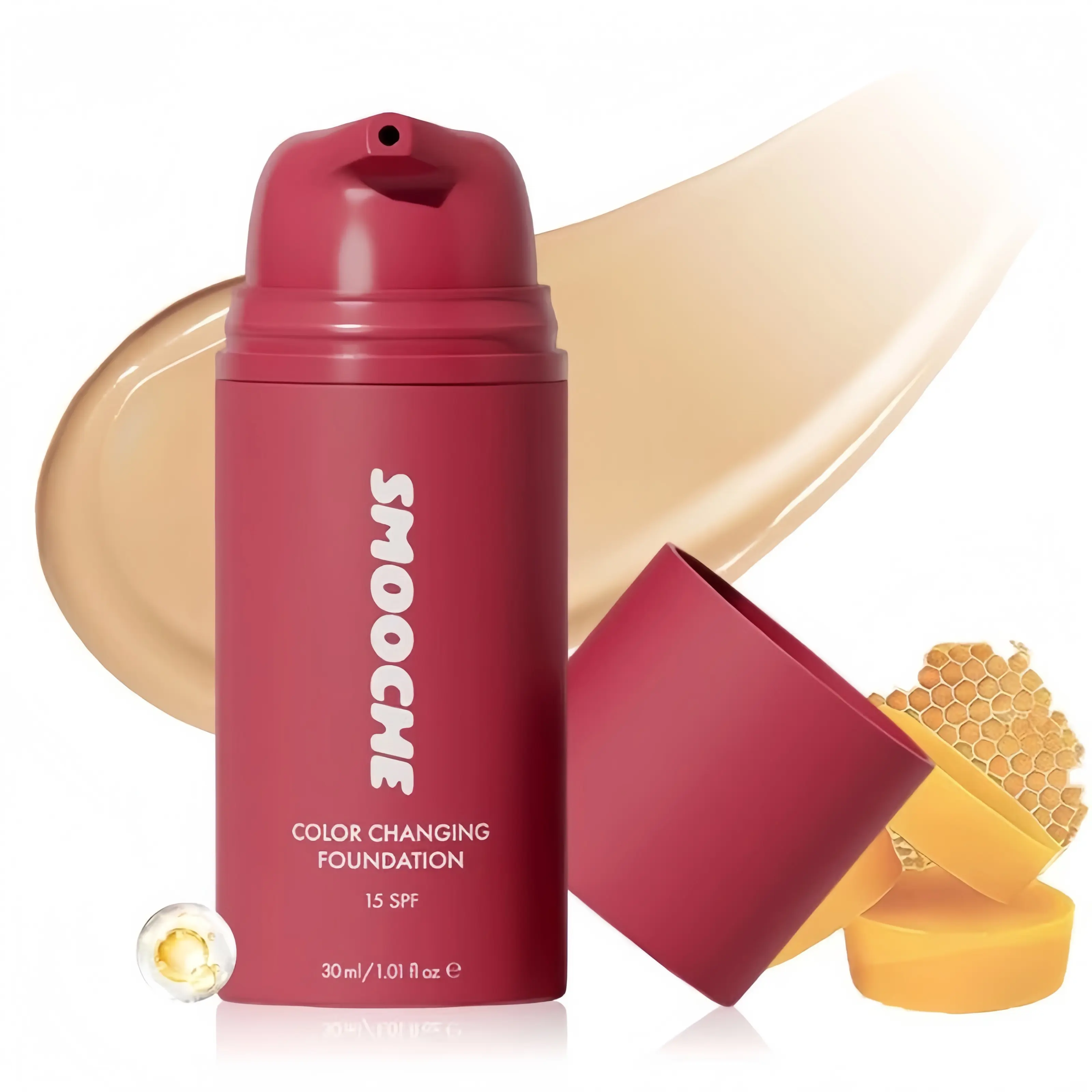 Smooche Color Changing Liquid Foundation - Korean Makeup Product, Foundation Korean Makeup, Longwear, Medium Coverage, Suitable for All Skin Types