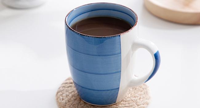 Vancasso Bonita 12 Oz Coffee Mugs Set of 6 - Blue, Multicolor Ceramic Cups for Cappuccino, Latte, Tea, and Cocoa, Dishwasher & Microwave Safe