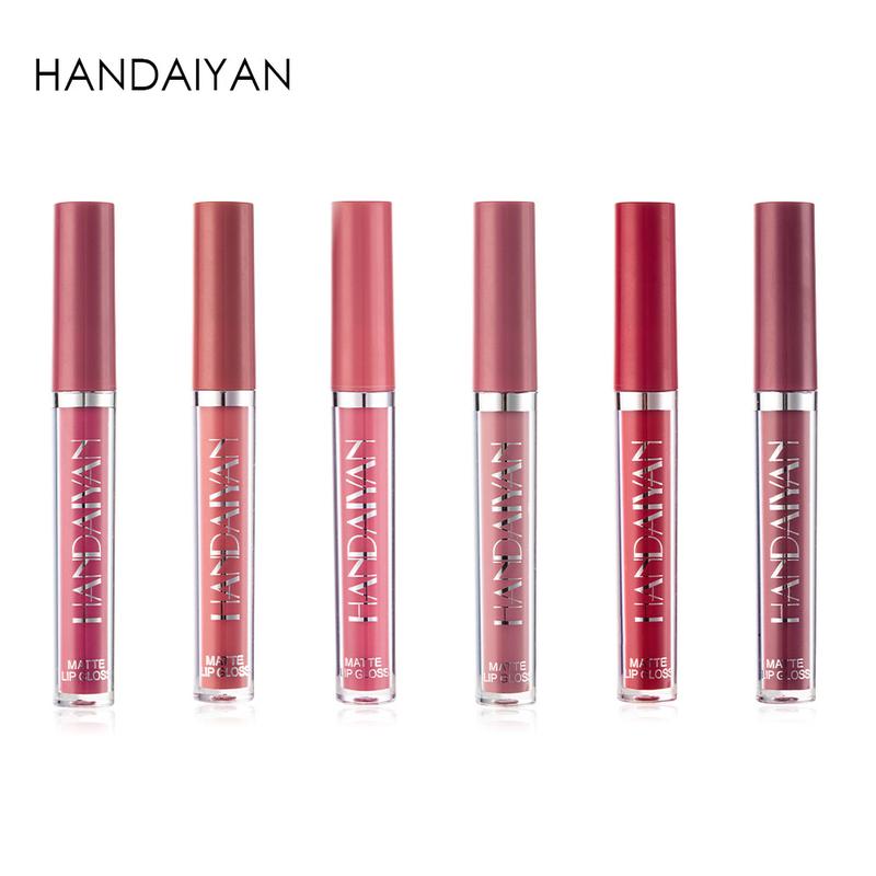 HANDAIYAN 6Pcs Velvet Matte Lip Stain Set | Long-Lasting Waterproof Lipstick Kit with Nude Palette, Non-Stick Gloss Lipgloss gloss bomb shimmer stix Matte Liquid Lipstick Makeup Set Cosmetic Glossy 6A beauty guru