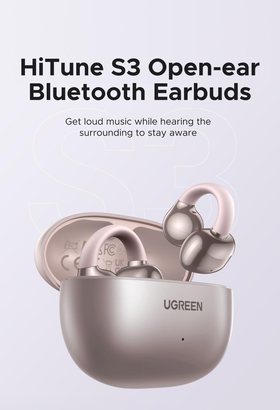 UGREEN Wireless Earbuds Bluetooth 5.4 Headphones Sport with Earhooks,48H Playtime,Fast Charging Case,Noise Cancelling Mic for Running Gym Workout ,earclip design，TikTokShopBlackFriday ,Tiktokshopstockup