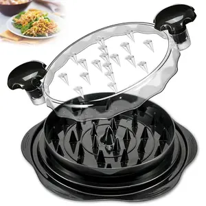 Chicken Shredder Tool Twist, Visible Chicken Breast Grinder Machine for Ground Food, Meat & Vegetables (Elegant Black) Slicer Kitchen