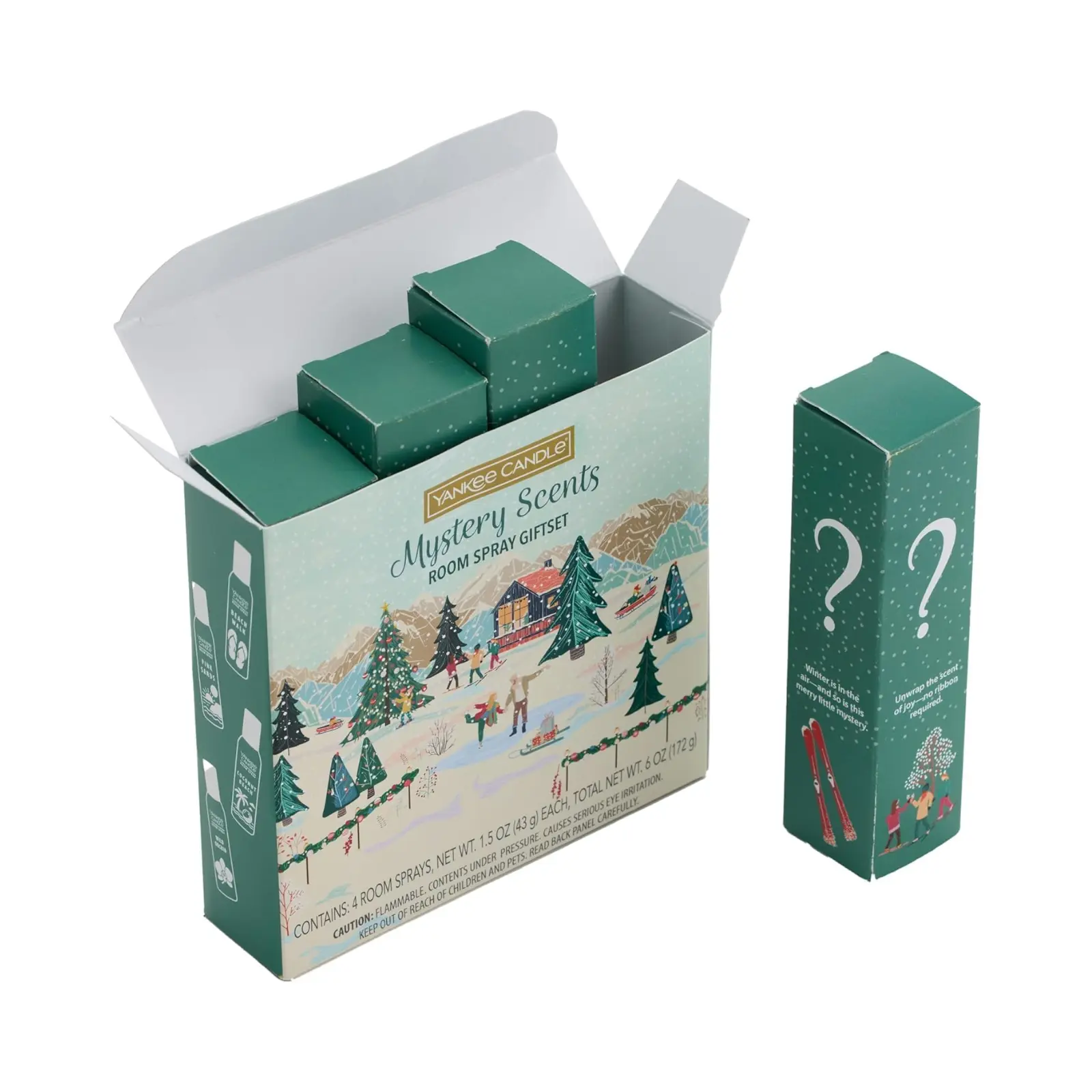 Yankee Candle Room Spray Mystery Pack - Assorted Fragrances (Coconut, Berry, Floral, Beach Walk, Vanilla Scents, Signature Scent) - 1.5 Oz Each, Long-Lasting Home & Car Air Freshener, Odor Eliminator (4 Total)