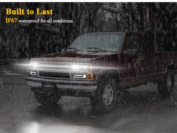 Partsam LED Headlights Assembly DOT Approved for Silverado C/K 1500/2500/3500 88-98, 6500K with Sequential Turn Signal, Start Animation DRL, Hi/Low Beam