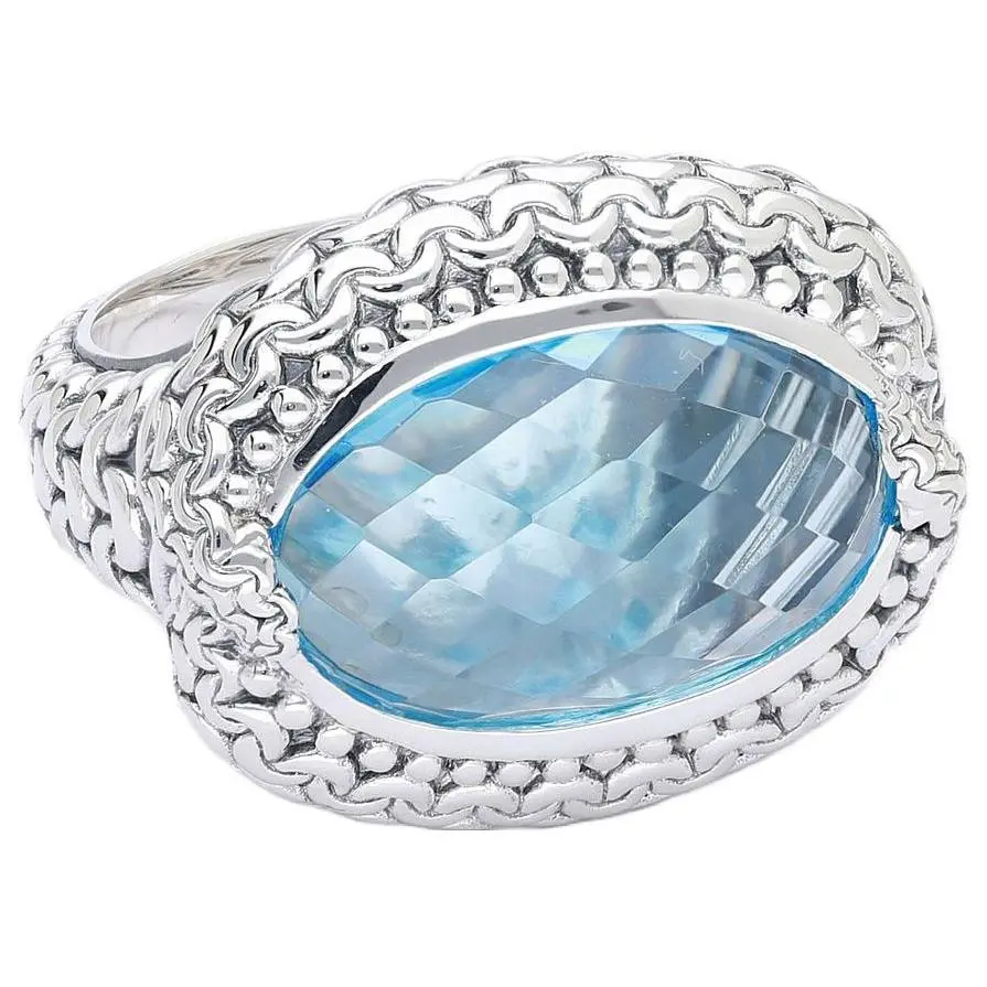 Tiffany Kay Studio Sterling Silver Oval Blue Topaz Ring