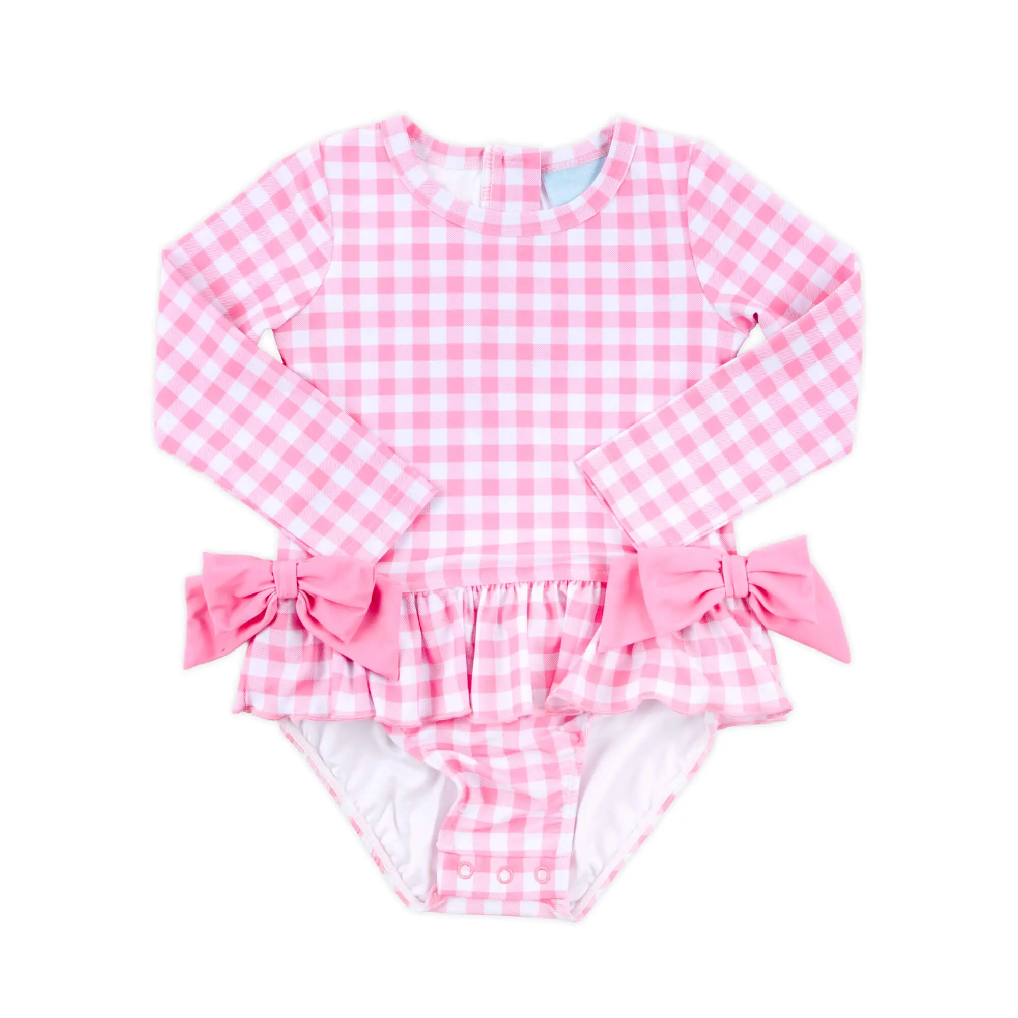 Capri Pink Rash Guard Swimsuit - Girls Long Sleeve One Piece Swimwear