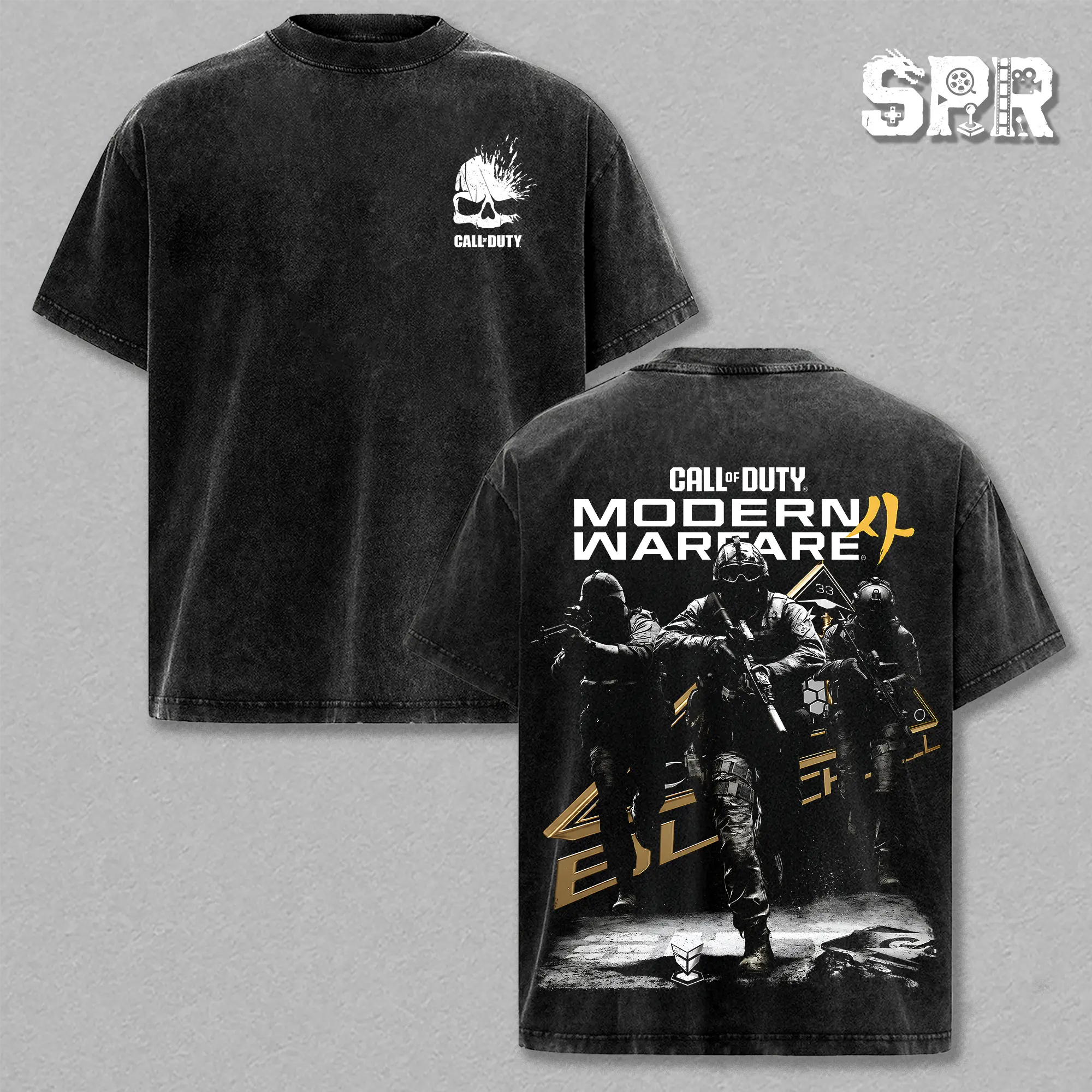 Vintage Call Of Duty Modern Warfare 2 Washed Graphic Tee, Oversized Tactical Military Gamer Streetwear Shirt, MW2 FPS Gaming T-Shirt, Special Forces Combat Gift Tee For Men, Retro Warzone Aesthetic Apparel