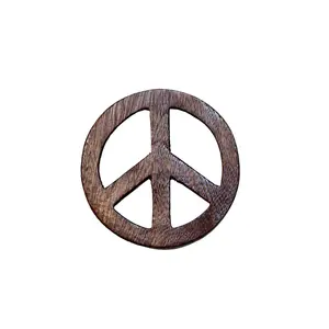 Carved Wooden Peace Sign