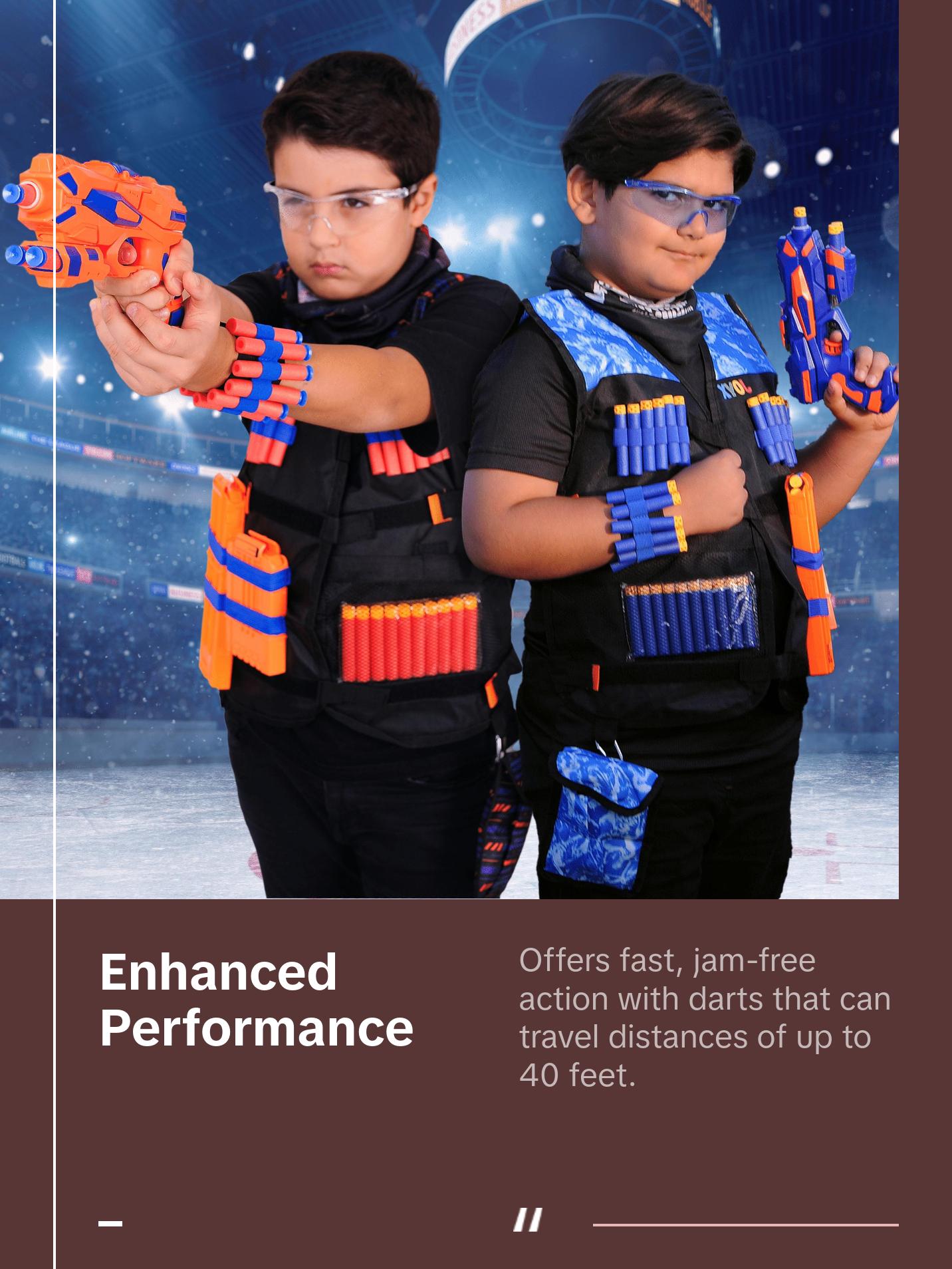 JoyX 2-Pack Blaster Guns with 60 Foam Darts - Ultimate Kids' Battle Pack test  gun Insanity Mega