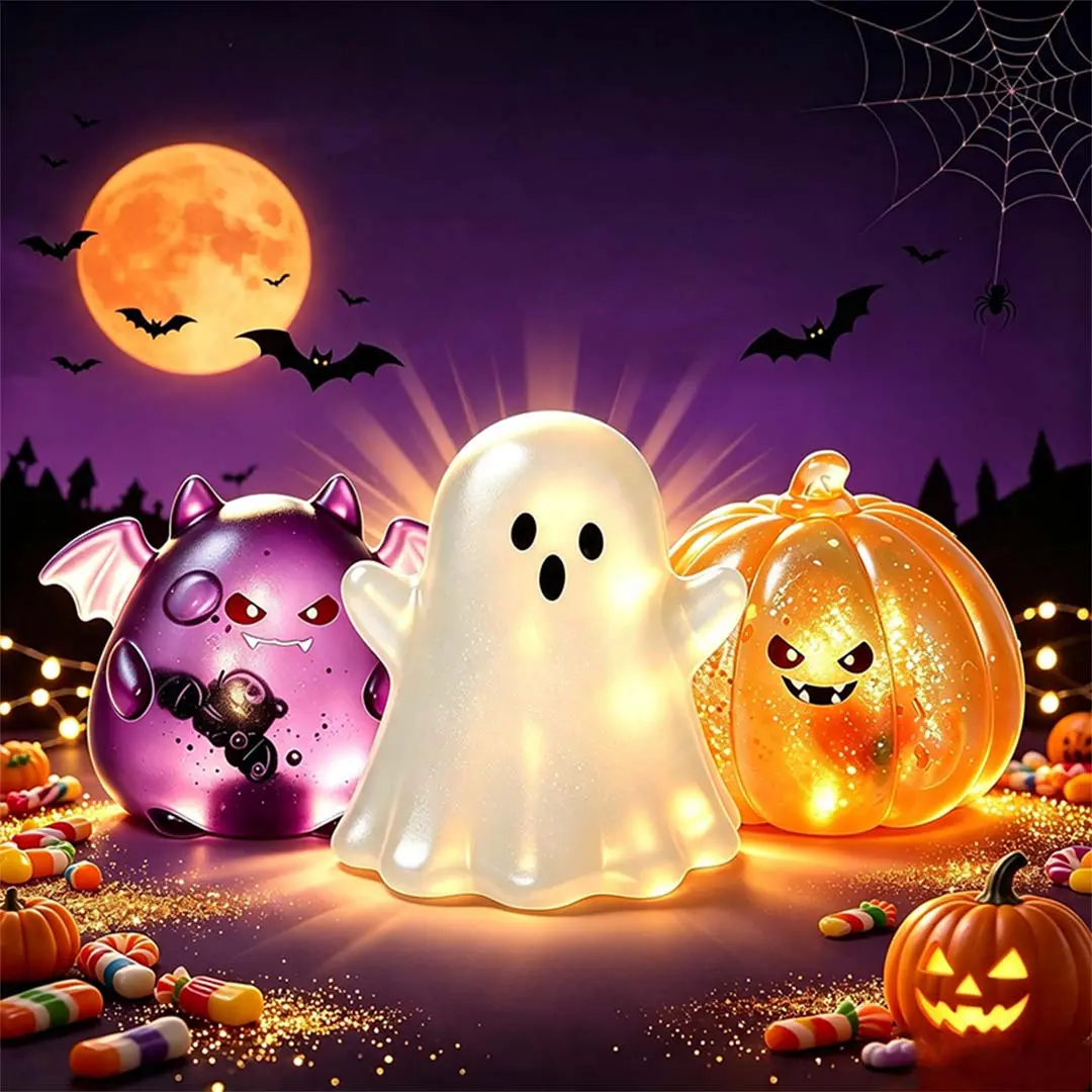 Cute Halloween scary ghost Maruko squeezetoy set, portable stress-relief hand squeezetoys, perfect Halloween party treat bag fillersand holiday gifts sohochicHalloween Gifts