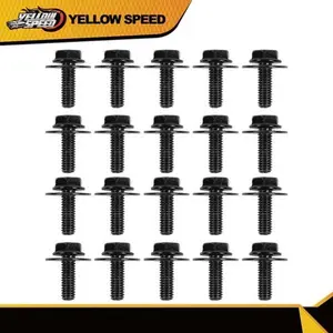 For Body Bolt Screw Fastener Fender M6-1.0x 16mm Long- 10mm Hex- 17mm Washer