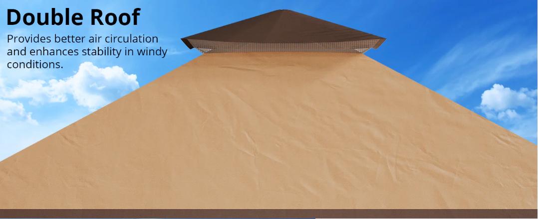 【GARVEE】13x13ft Pop-Up Canopy Tent with Mosquito Netting - Portable Outdoor Shelter for Lawn, Garden, Backyard, and Deck - Features Instant Setup, Double Roof Design, and Multiple Color Options