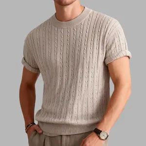 2026 #SummerVibes New Spring & Autumn Minimalist Style Comfortable Skin-Friendly Everyday Outdoor Sports Indoor Unisex Adhesive Fiber Casual Pullover Short Sleeve Knit Sweater