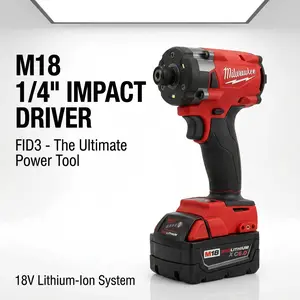 M18 FID3 18V 1/4 inch brushless drive 300Nm multi-gear mechanical fastening machinery electric wrench high torque impact power professional building maintenance tool. impact wrench