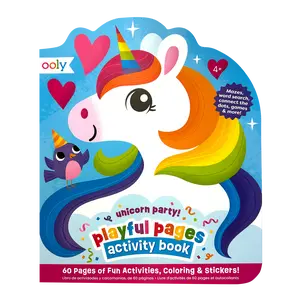 Playful Pages Activity Book - Games Coloring Stickers - Unicorn Party!