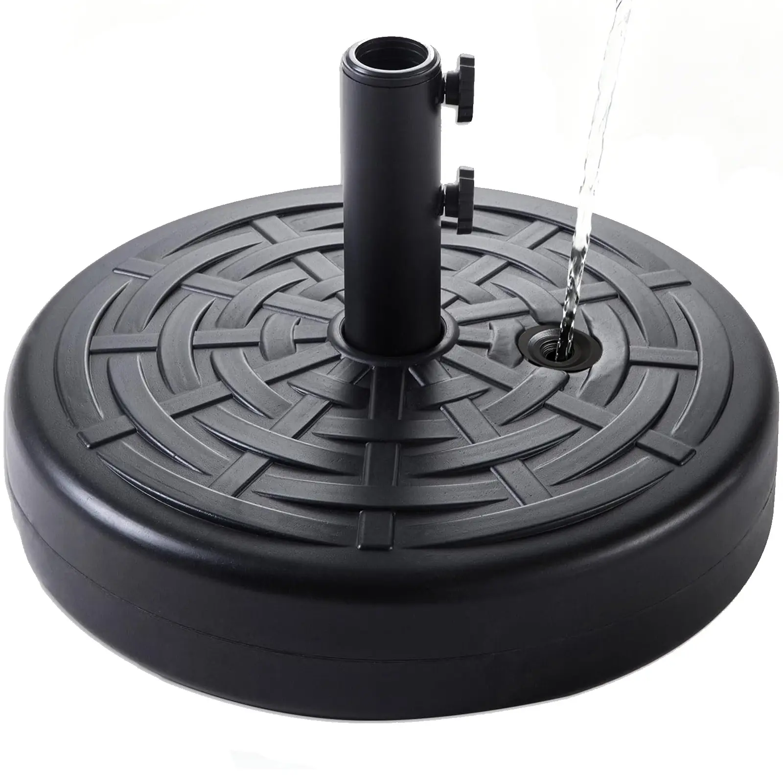 Patio Umbrella Base Stand - Fillable Outdoor Umbrella Base, Water Filled Heavy Duty Base for Table Market Umbrella Holder, Garden, Backyard, Pool, Beach(Black)
