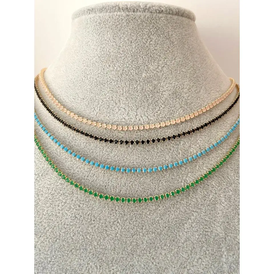 Colored tennis necklaces