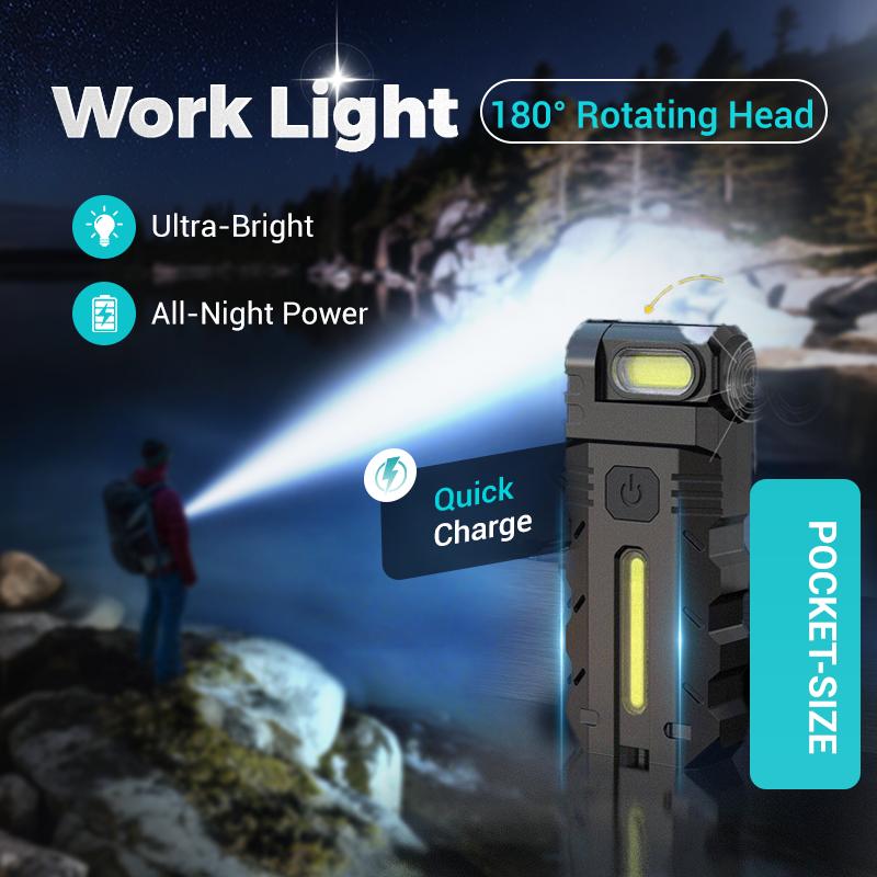 180° Rotating Head LED Work Light Ultra-Bright All-Night Power Quick Charge Pocket-Sized EDC Design 180° Rotating Head LED Work Light Ultra-Bright All-Night Power Quick Charge Pocket-Sized EDC Design