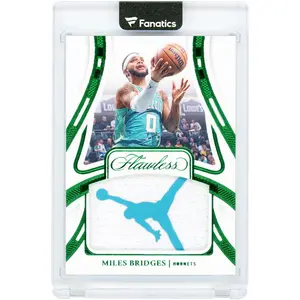 Miles Bridges Charlotte Hornets 2023-24 Panini Flawless Emerald Game Used Jumpman Logo 2 Color Relic #PAT-MLB #2/5 Card - Fanatics Authentic Certified