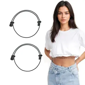 2 Pcs Shirt Tuck Band Women, Adjustable Crop Band for Tucking Shirts Belly Leaking Elastic Bands to Change The Style of Your Top Shirt Stays Belt for Women