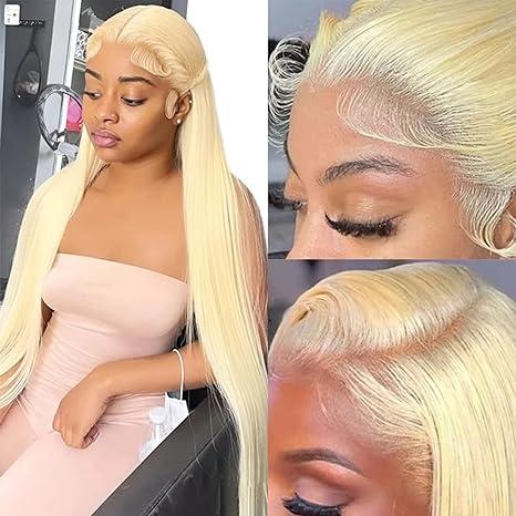 Hot Star 613 Blonde 13x6 HD Transparent Lace Frontal Human Hair Wigs Brazilian Hiar Straight and Body Wave Lace Front Human Hair Wigs 180% Density