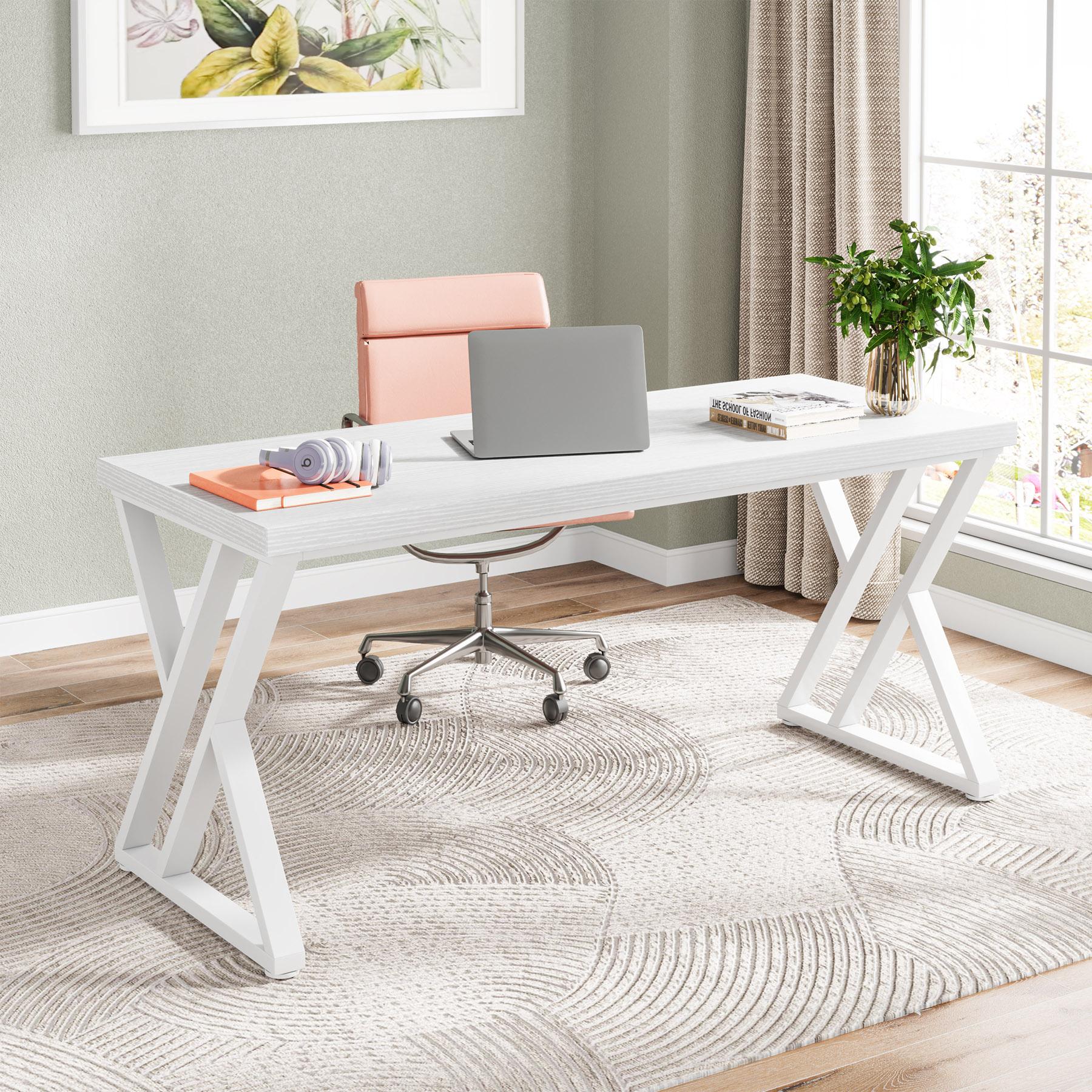 Tribesigns 55" Heavy Duty Computer Desk, Rustic Brown Office Desk with Large Tabletop for Home Office Study Room Living Room