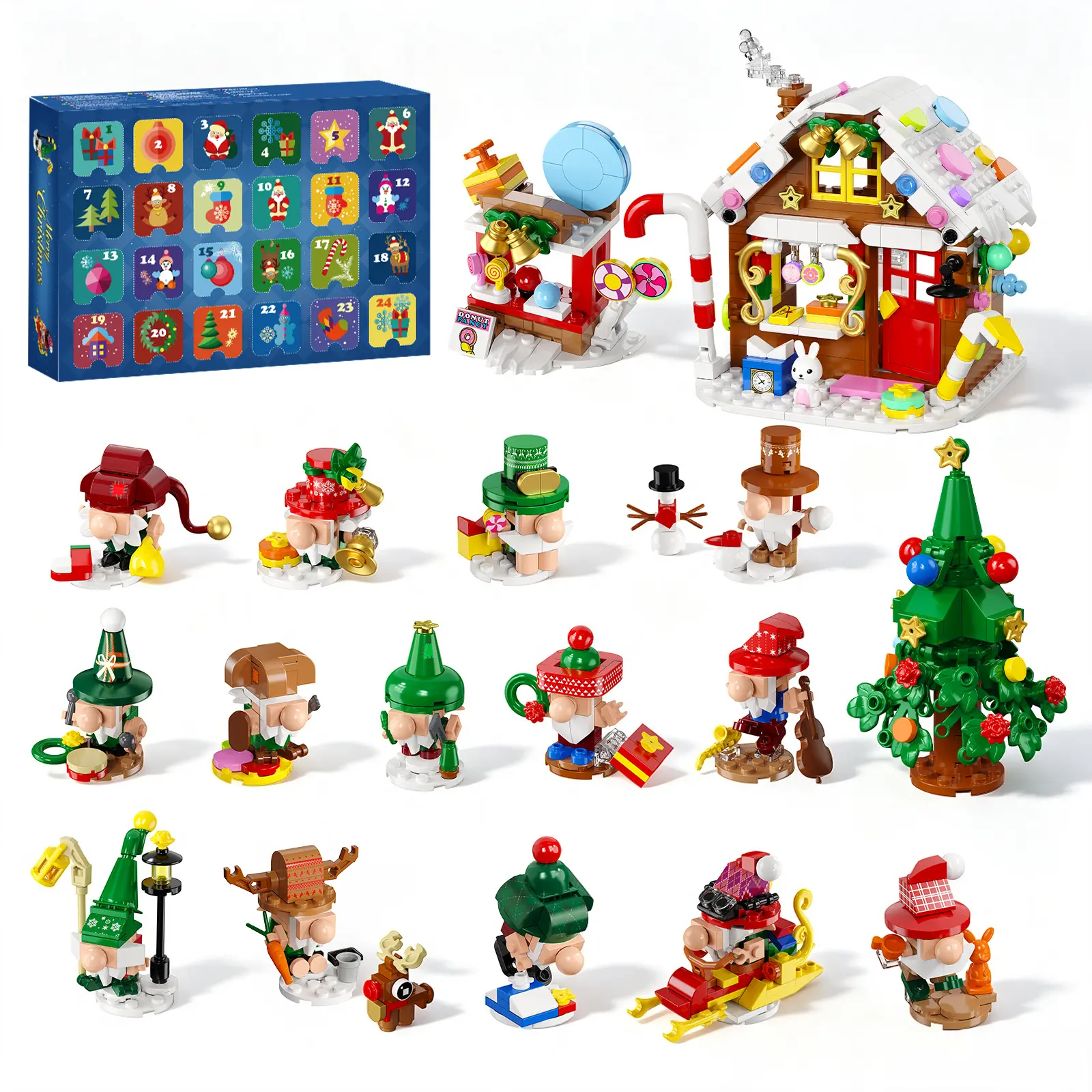 PLAXSOON Advent Calendar 2026 Christmas Gnome Village Building Set for Kids