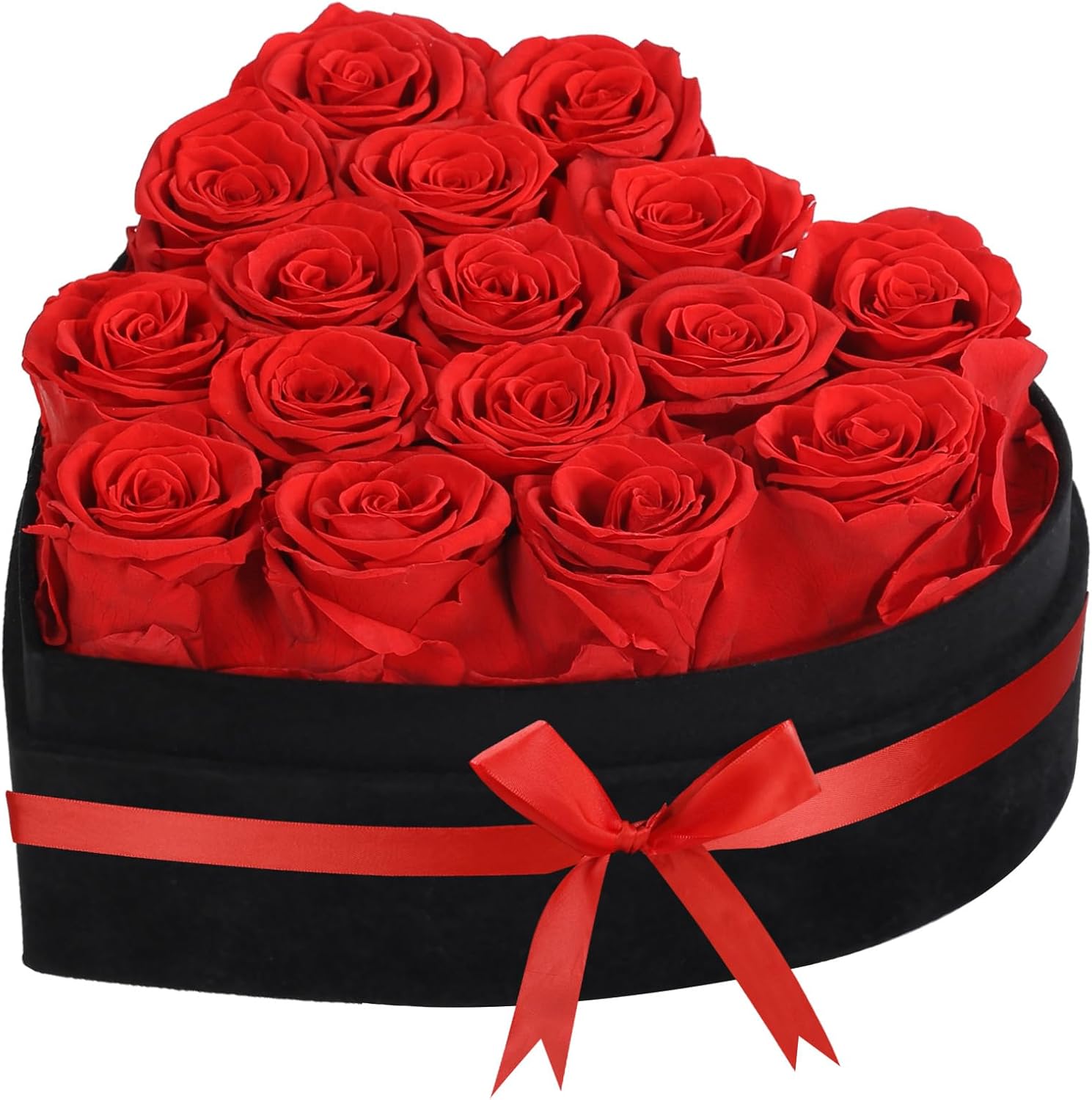 Luxury Forever Real Roses in Suede Box - 16-Piece Preserved Flowers Roses Gifts for Delivery Prime Birthday, Valentines's Day, Mother's Day,Anniversary, Graduation Gifts for Her (Red)