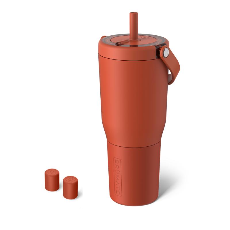 BrüMate Resa 35oz 100% Leakproof Insulated Travel Tumbler + Magnetic Straw Cover 2-Pack Bundle | Cup-Holder Friendly Insulated Tumbler | Built-in Silicone Sleeve and Easy Carry Handle