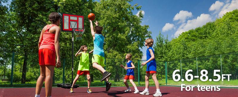 6.1-10FT Portable Basketball Hoop Outdoor for Adult, Adjustable Height 44 Inch Shatterproof Backboard w/Shock Absorbent Rim, Fillable Base, 2 Wheels for Swimming Pool/Indoor 6.1-10FT Portable Basketball Hoop Outdoor for Adult, Adjustable Height 44 Inch Shatterproof Backboard w/Shock Absorbent Rim, Fillable Base, 2 Wheels for Swimming Pool/Indoor