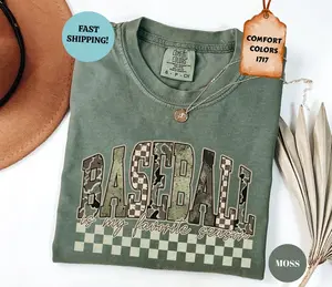 Comfort Colors Camo Baseball Mama Shirt, Military Camouflage Sports Design