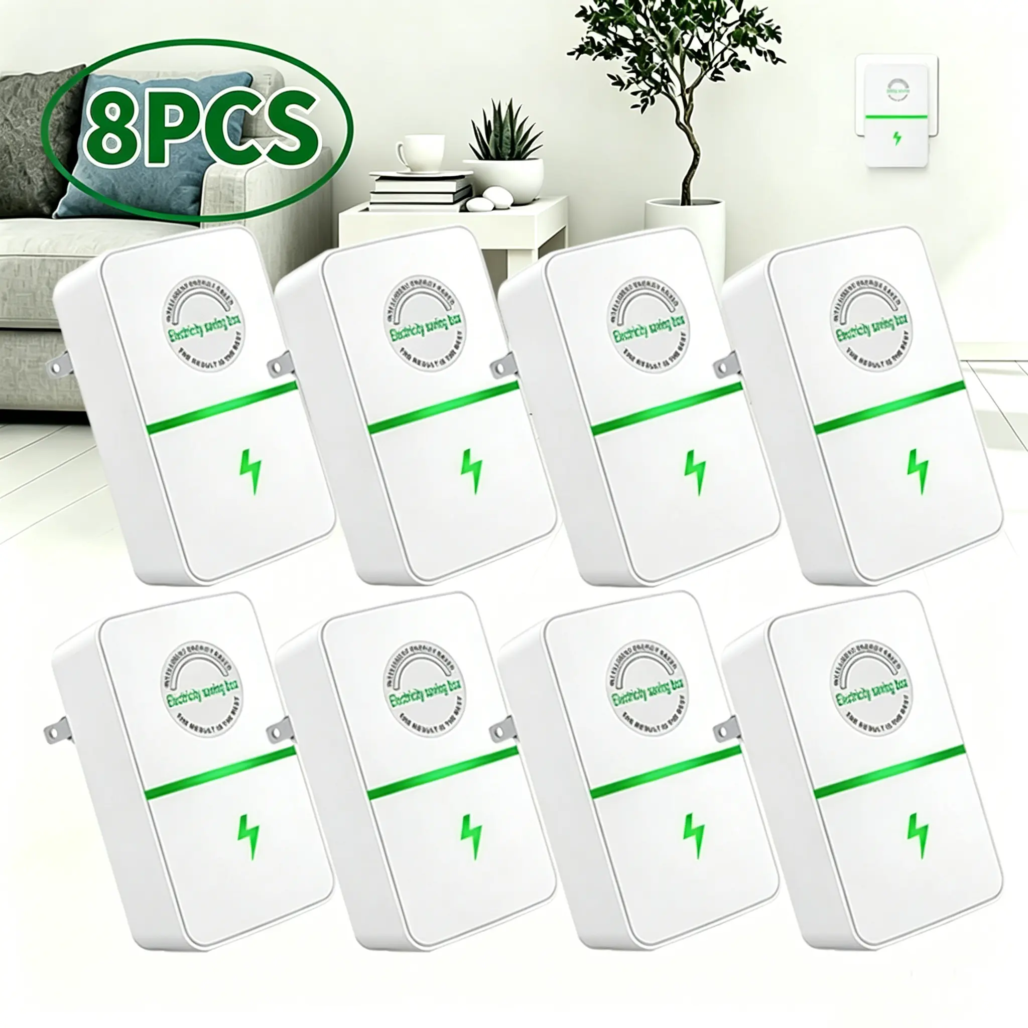 8PCS Plug-In Power Box, US Smart Plug, Plug And Play for Home Office Restaurant Factory voltage optimization Energy Saving Plug Multi Plug