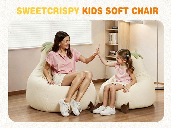 31" 24'' Bean Bag Chair for Kids, Memory Foam Filled Bean Bag for Teens & Kids, Ultra Soft Fabric Bean Bag Chairs for Playroom, Living Room, Bedroom