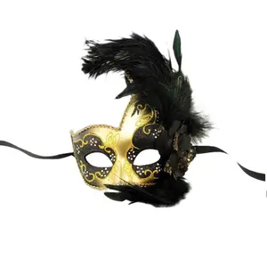 Gold/Black Mardi Gras Mask - Venetian - Costume Accessory - One Size