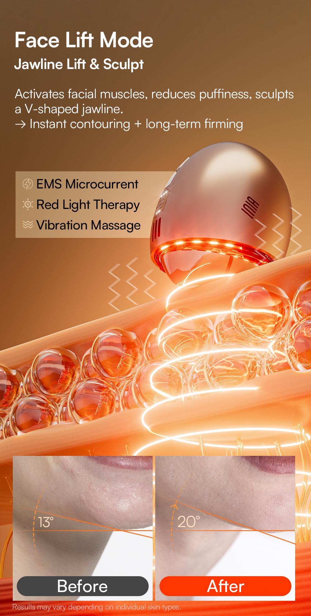 INIA GLACE & FLARE Bundle – All-in-1 Face & Neck Sculpting Beauty Device for Lymphatic Drainage with Microcurrent Lifting, Lift, Tighten, De-Puff, Serum Infusion, Red & Blue Light, Thermal & Cryo Therapy, Buy 1 Get 4, Ideal Gift Set