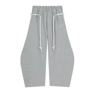 Baggy Wide Leg Pants Women Casual Elastic Waist Lantern Trouser Sweatpants Baggy Barrel Sweatpants Comfort Drawstring Womenswear Bottom Fit Everyday
