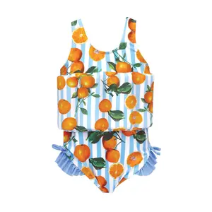 Girls One-Piece Swimsuit – Italian Inspired Print - Buoyancy Assitance