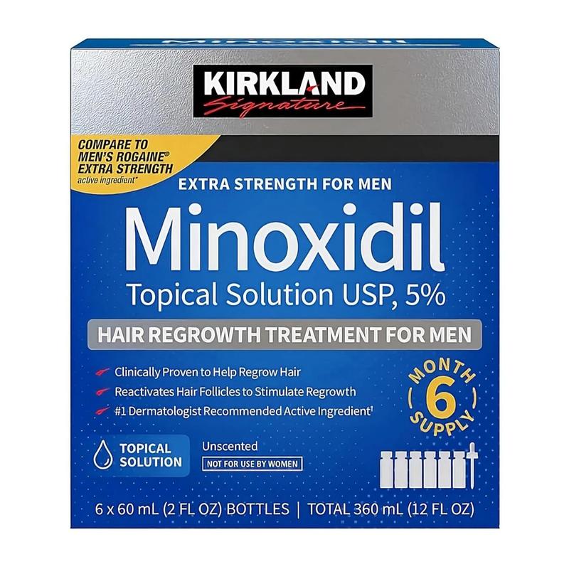 KIRKLAND Minoxidil Liquid Extra StrengthHair Regrowth Treatment for Men, 5%Topical Solution