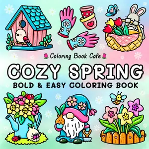 Cozy Spring: Cute Coloring Book for Adults & Teens with Easy and Bold Spring Inspired Designs (Bold and Easy Coloring Books), Paperback