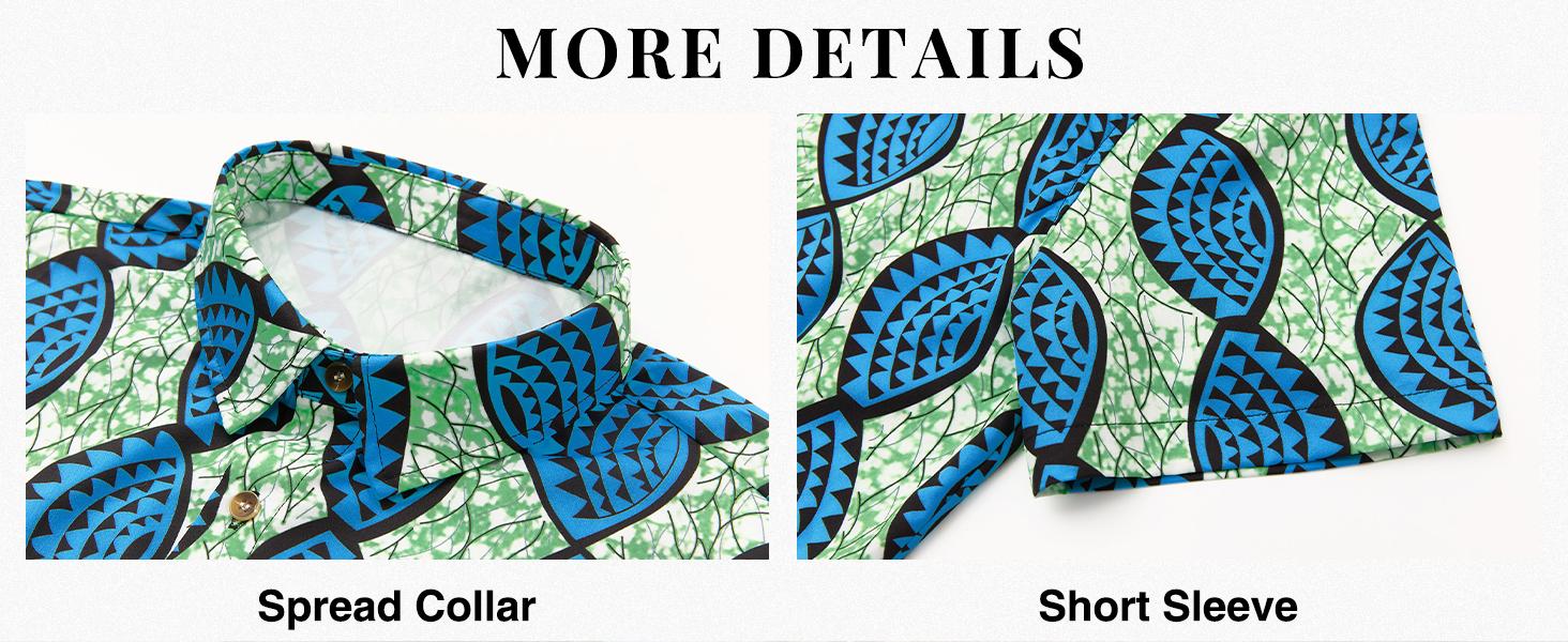 Runcati Mens Short Sleeve Shirts Button Down African Traditional Pattern Dashiki Shirt Casual Vintage Floral Hippie Tops