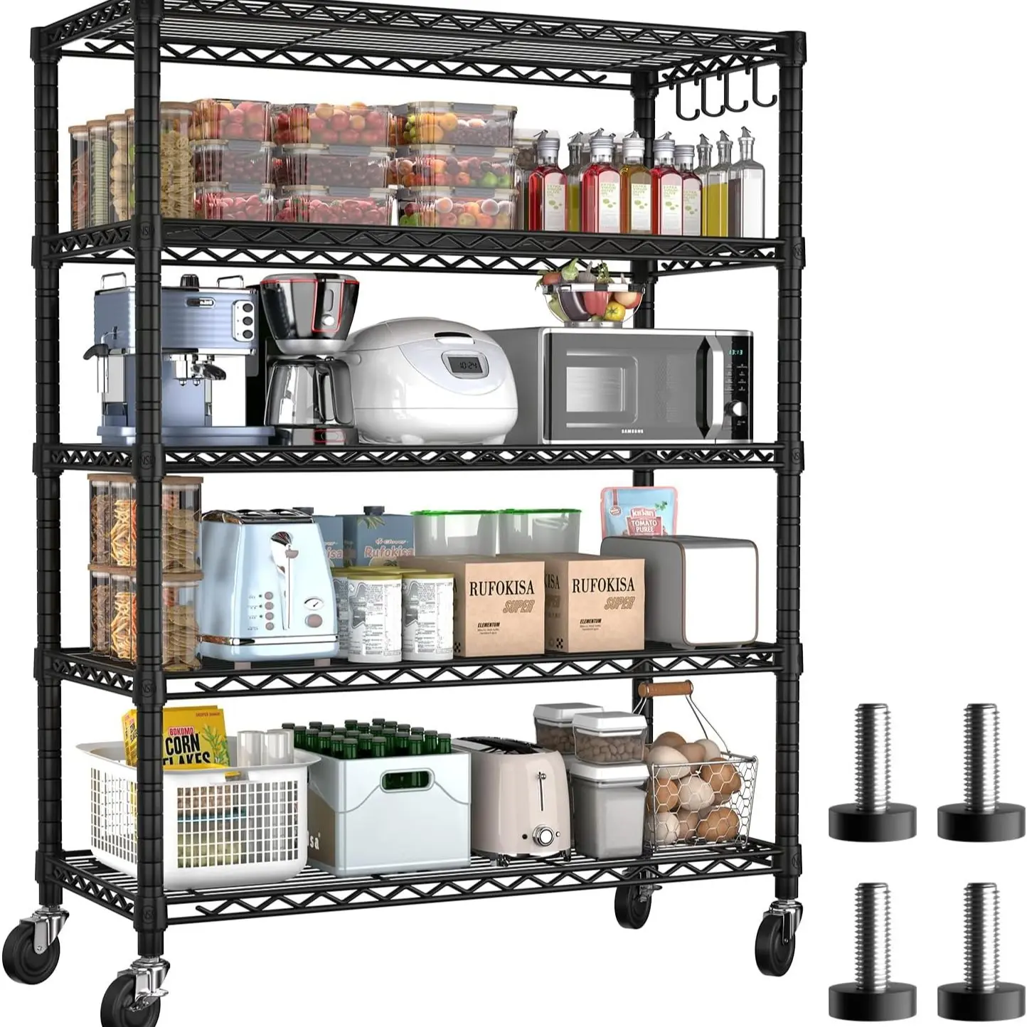 5-Tier 36" x 14" x 71" Black