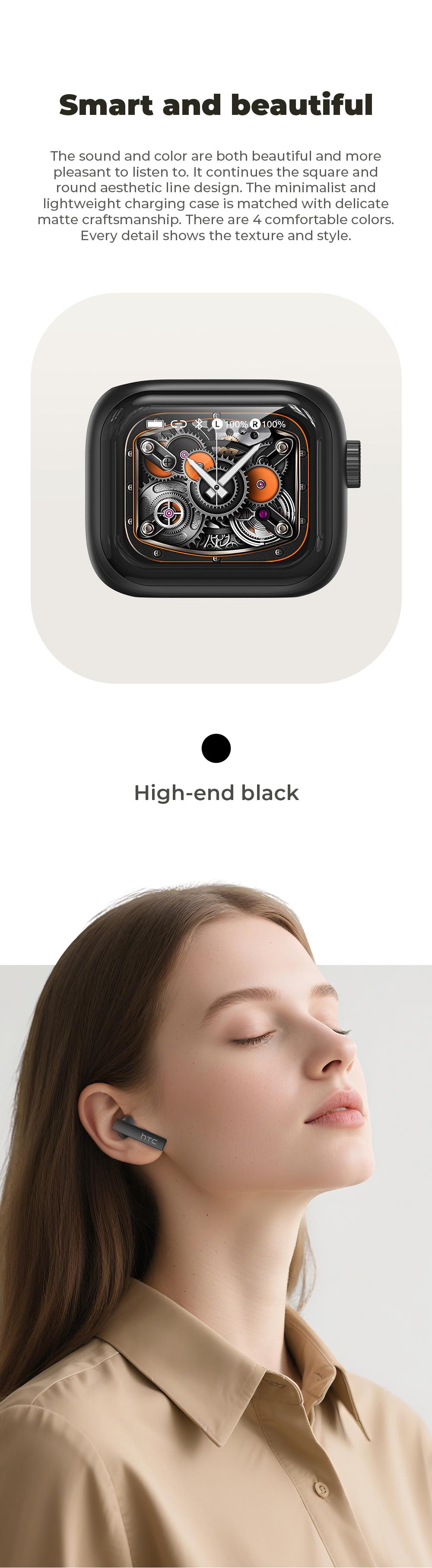 HTC NE40 Bluetooth 6.0 Earphones LED Display High Fidelity Waterproof Wireless Earphones, TWS Touch Control Earbuds, Suitable for Office, Sports, Study and Audio Calls | Built-in Microphone | Earphones