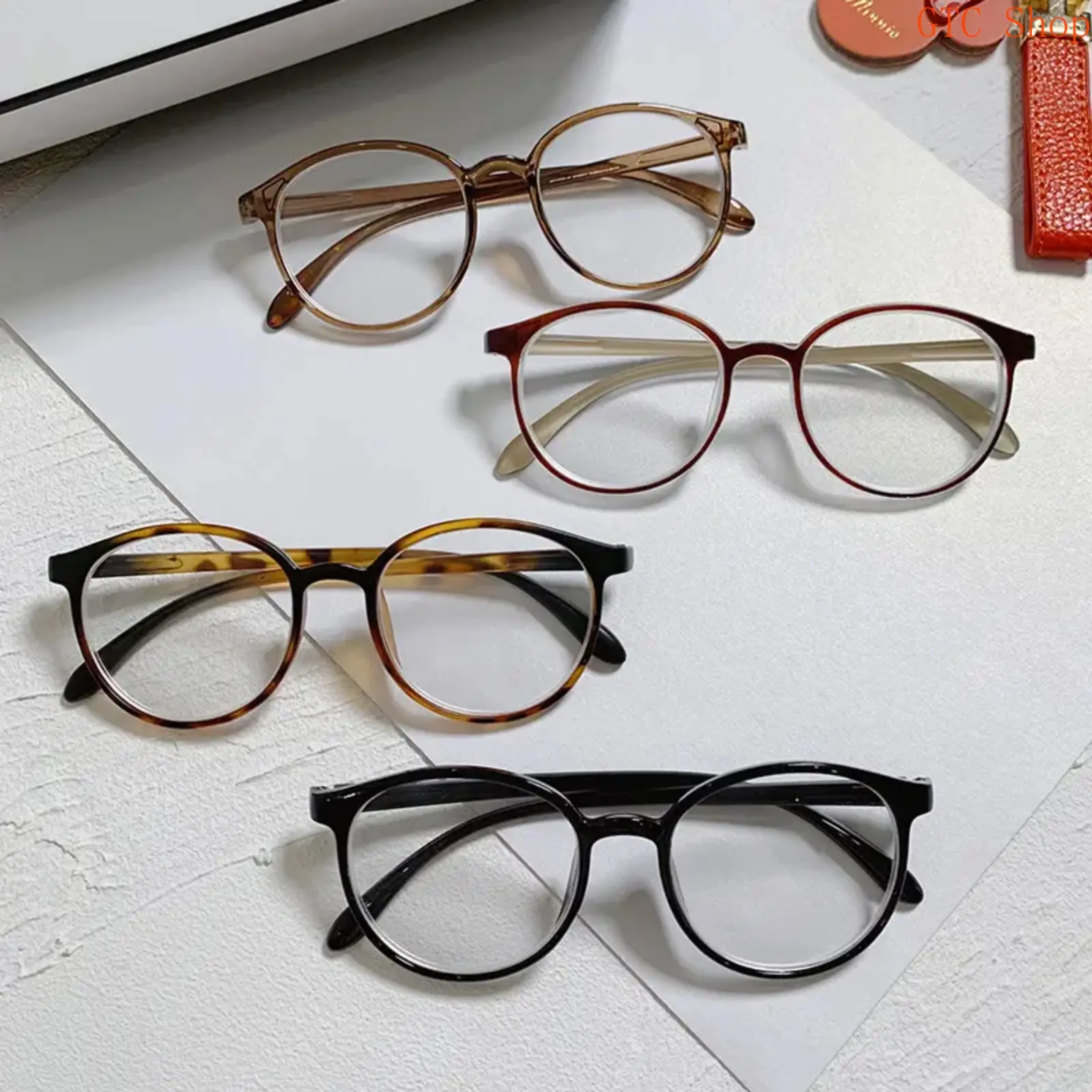 4 Pairs Round Frame Anti Blue Light Computer Glasses for Men & Women, Stylish Daily Eyewear Effectively Blocks Harmful Blue Light from Screens