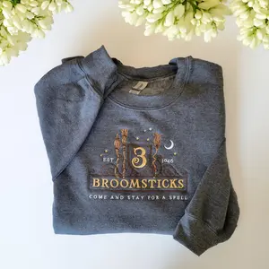 Wizard Book Shop Embroidered Sweatshirt, Universal Studios Sweatshirt, Subtle Sweatshirt, Gifts For Book Lovers