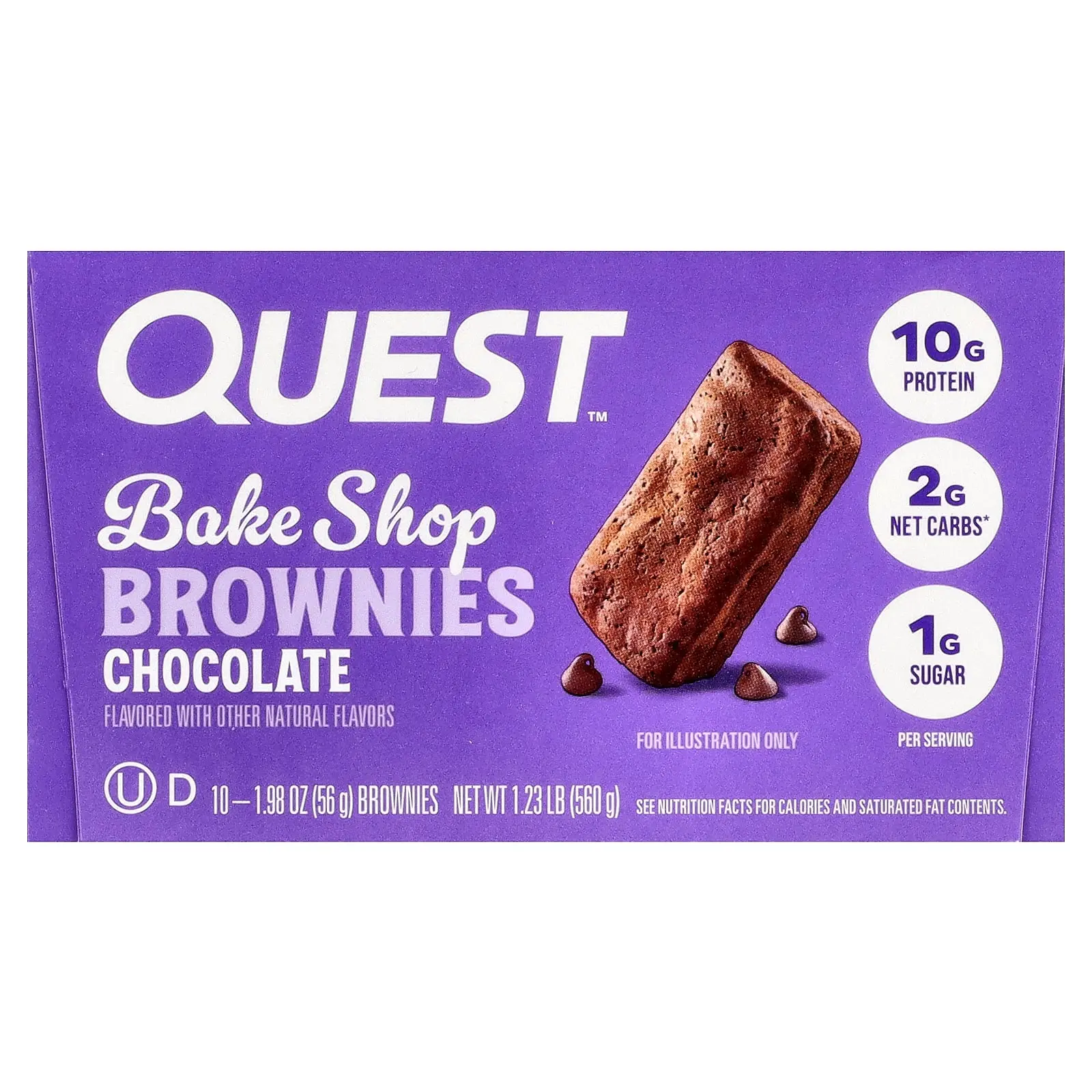 Quest Nutrition Bake Shop Brownies, Chocolate, 10 Brownies, 1.98 oz (56 g) Each