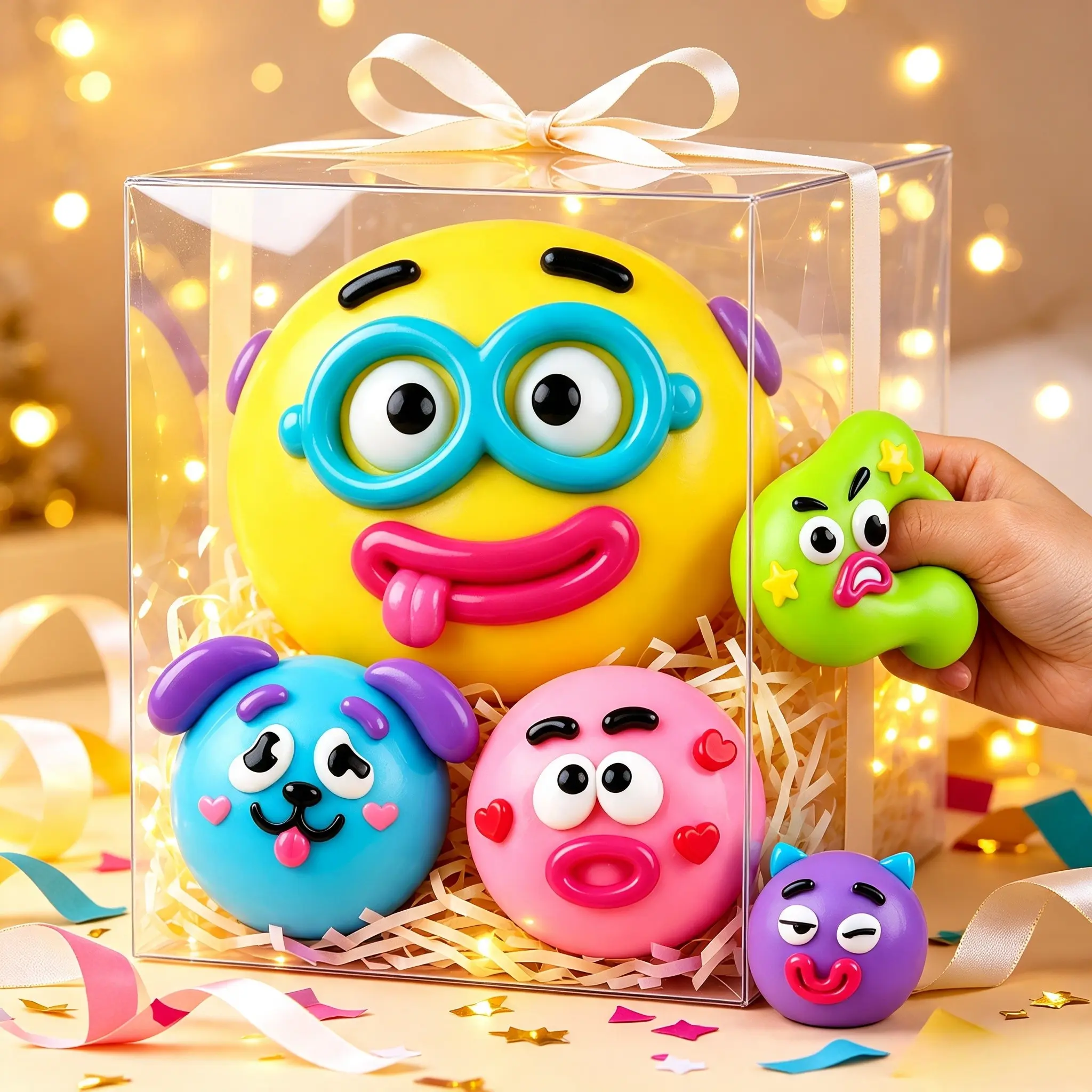 Dog Face Swap Squishy Ball, TPR Soft Slow-Rebound Fidget Toy, Portable Pocket-Size Sensory Vent Squishies, Stress Relief, Cute Desk Decor Gift for Kids & Adults