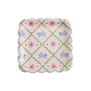 Easter Garden Scalloped Plate