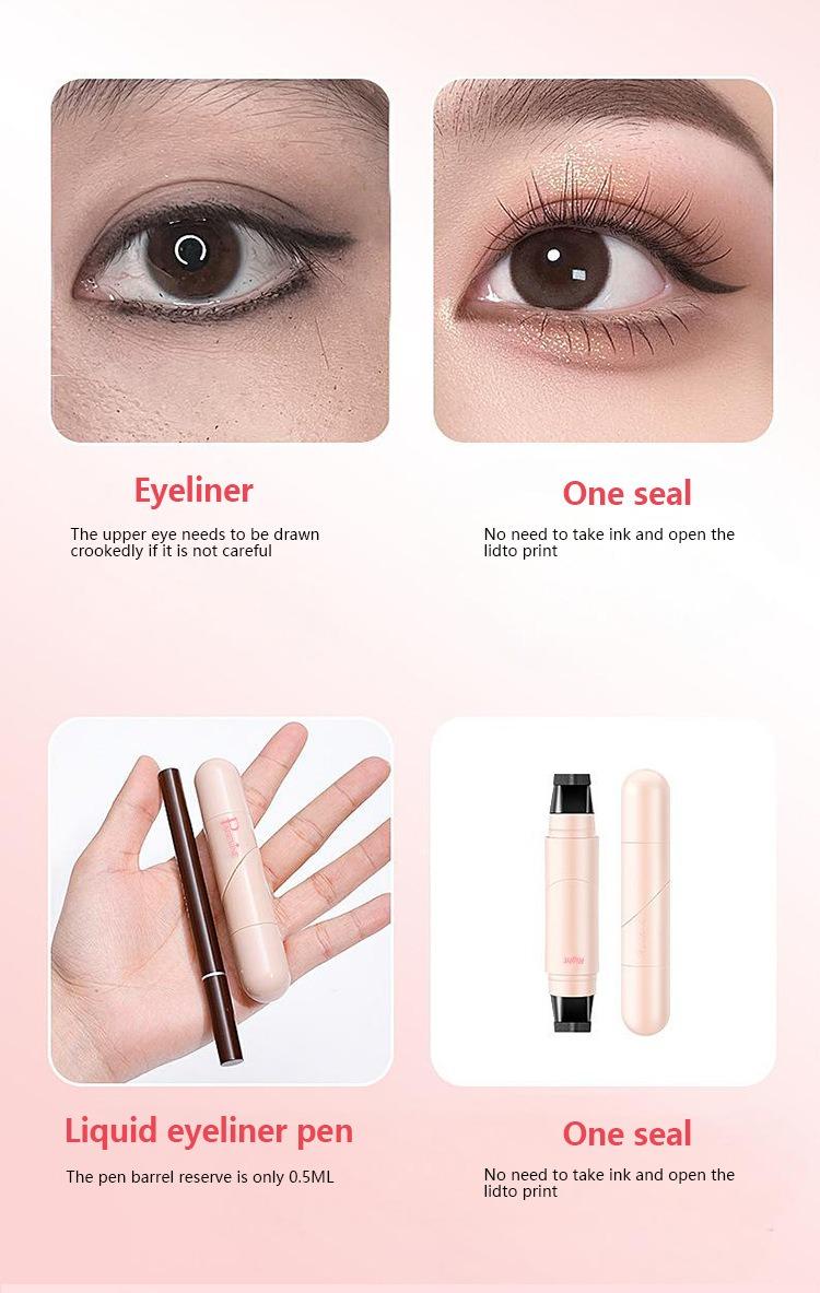 Rotating Eyeliner Stamp & Pen – Dual-Ended Quick-Dry, Long-Lasting Waterproof Liquid Liner for Effortless Winged Eye Looks.