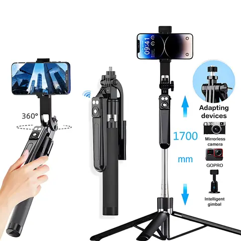 Keai 67in Steel&Plastic Folding Selfie Stick - Bluetooth Remote, Upgraded Stable Base, Hands-Free Holder, Long Tripod, Phone Accessories Compatible with iPhone/Android for Hands Free Vlogging, Handheld Accessory