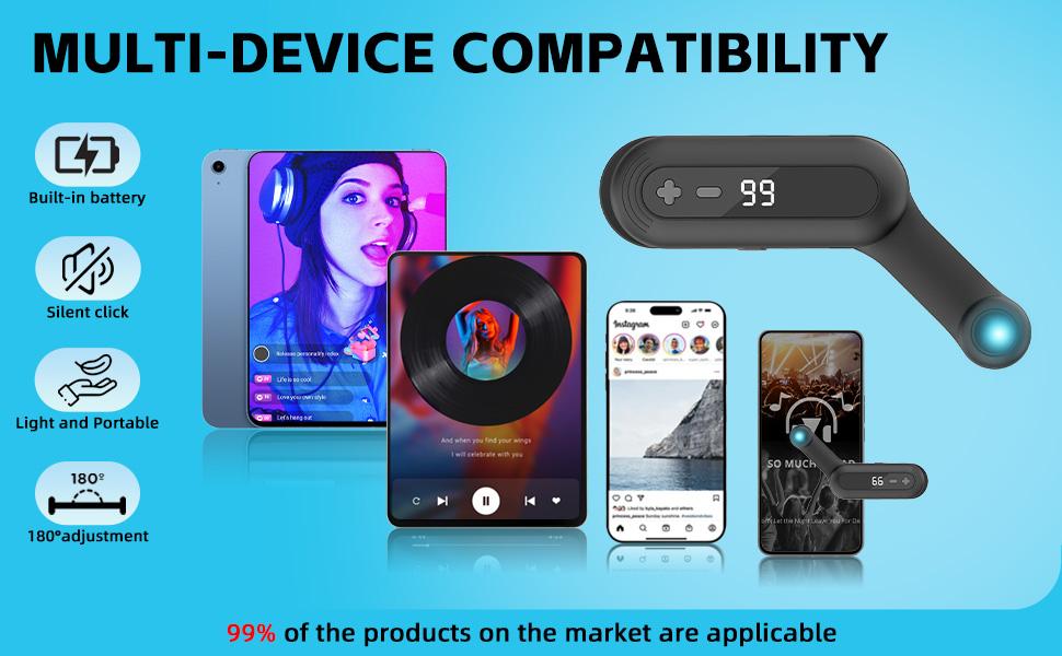 Bluetooth Screen Tapper Auto Clicker for TikTok App - Wireless Touchpad Remote Phone Tapper for iPhone & Android，Dual Device S1/S2, 2-Speed Silent Clicker