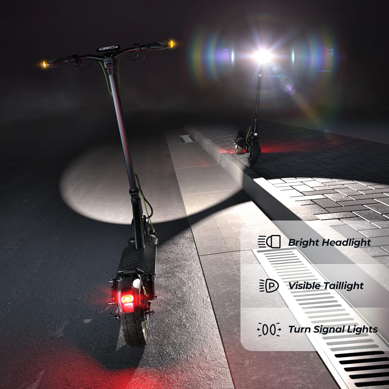 【Spring Sale】PPowerful Electric Adult Scooter, 32-37 Miles Range, 28MPH Top Speed, 1000W/800W Motor Cruise Control Adultscooter Electrique Adults for Commute Fun with Turn Signal for Adult/Youths